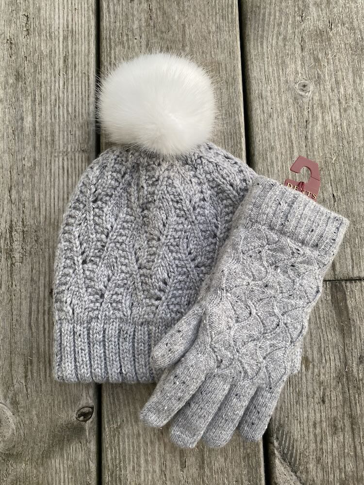 Bobble Hat Ladies Winter Hat And Gloves Set Winter Hats 4U